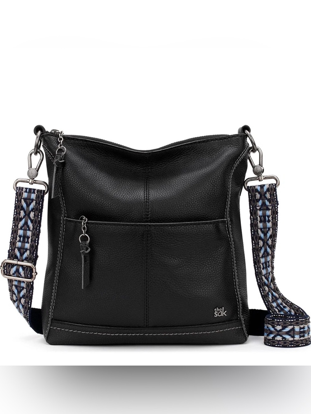the sak The Lucia Leather Crossbody Purse Adjustable Strap Black